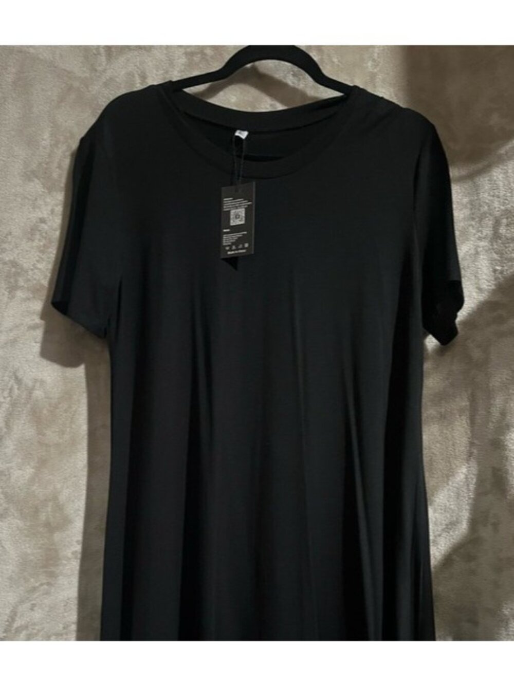 Molerani Womens Black Short-Sleeve Casual Semi Formal Loose T-Shirt Dress Large - Picture 5 of 11